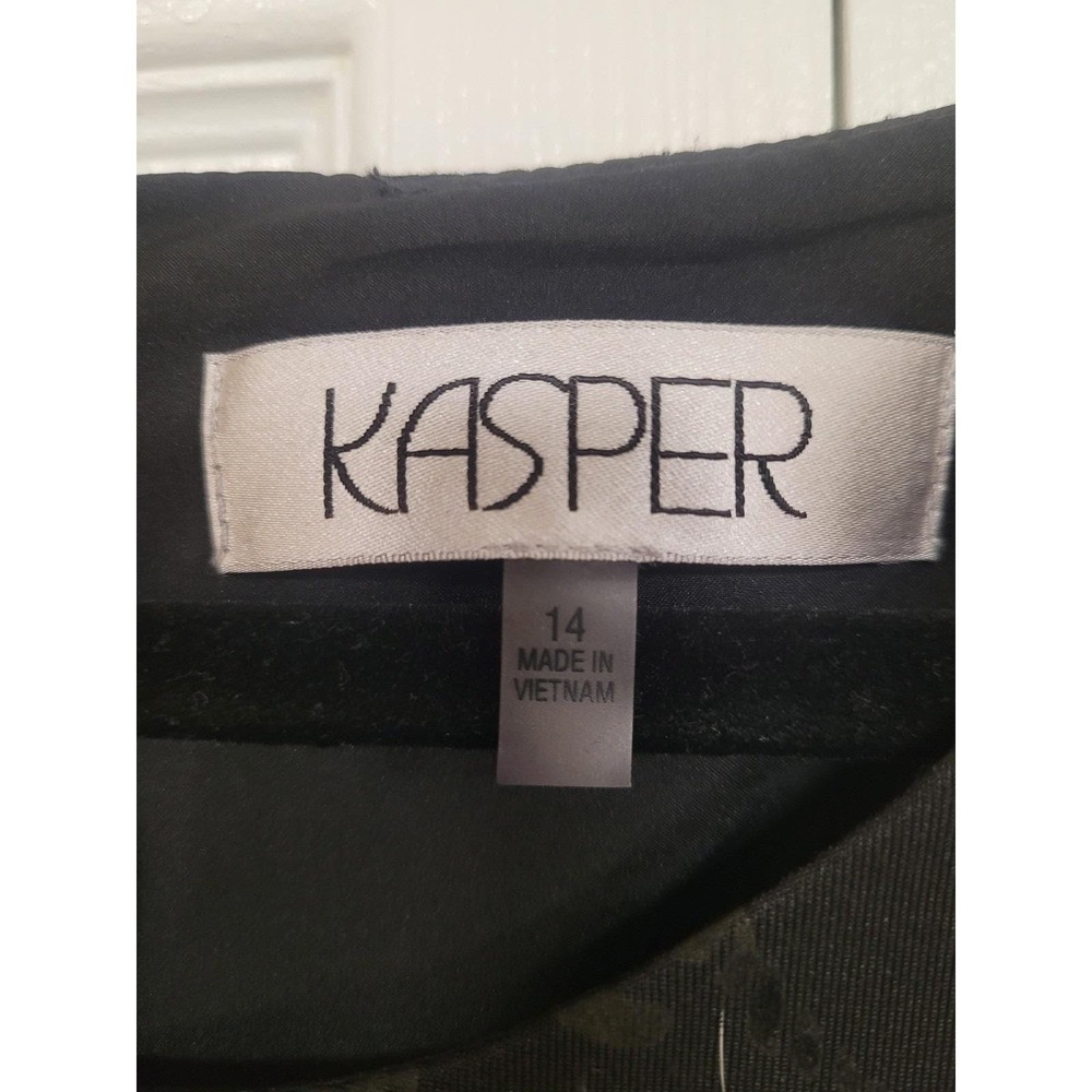 Kasper Black Damask Sheath Dress Party Wedding Classy Size 10/14‎ NWT - Picture 6 of 7